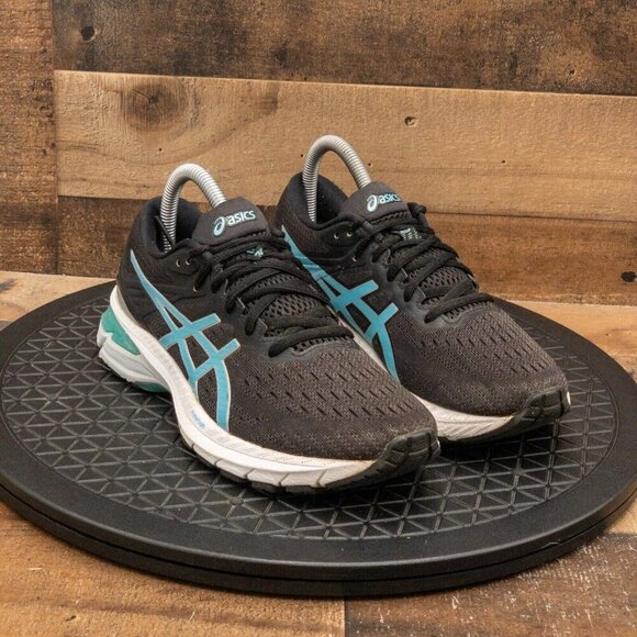 ASICS GT 2000-9 WOMENS ATHLETIC SHOES RUNNING WALKING GYM BLACK BLUE LOW SZ 7.5 - Picture 3 of 9